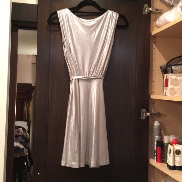 🌟HOST PICK🌟Stunning BB DAKOTA silver shimmering dress 👗 - Picture 4 of 5